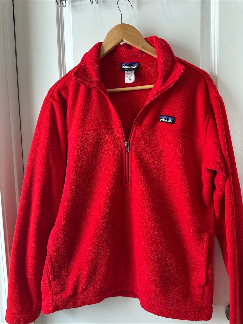 Patagonia Red Lightweight Fleece Quarter-Zip Jacket